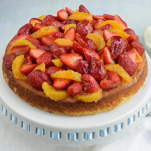 Orange Strawberry Ricotta Cake