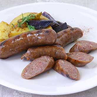 Smoked Bison Sausages with Red Wine