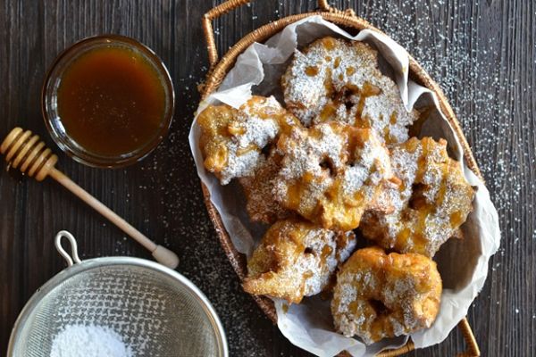 Pumpkin Birmuelos with Caramel Drizzle