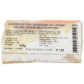 Bordier Churned Butter in a Bar, Salted - with Espelette Pepper Photo [4]