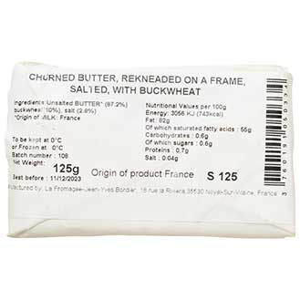 Bordier Churned Butter in a Bar, Salted - with Buckwheat Photo [5]