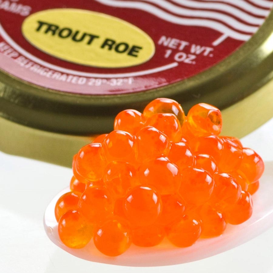 Pink Trout Roe Caviar, 1 oz, Glass Jar