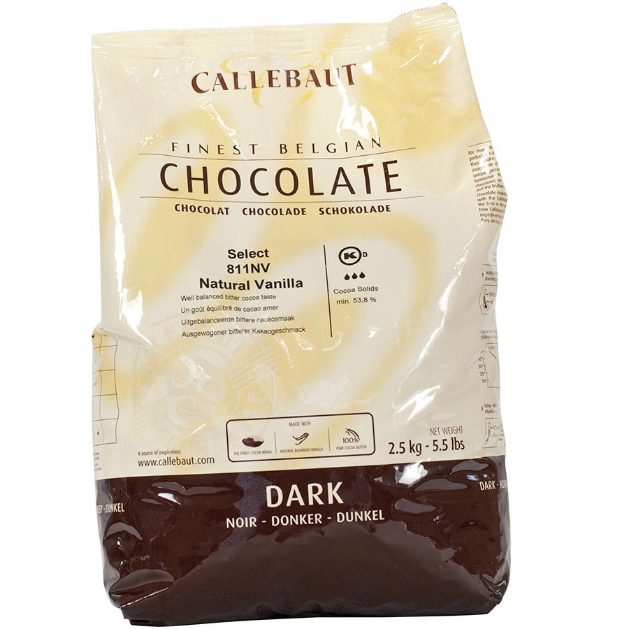 Belgian Semisweet Dark Chocolate Baking Callets Chips - 538% by