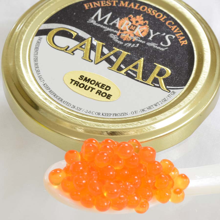 Smoked Rainbow Trout Roe Caviar - Malossol, Farm Raised