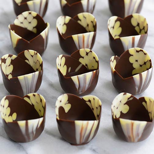 Mini Marbled Chocolate Tulip Cup - 2 x 1 Inch Photo [2]