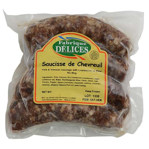 Venison Sausage with Cranberries