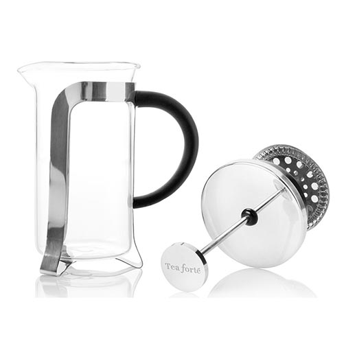 Tea Forte Tea Press Made from Stainless Steel and Glass