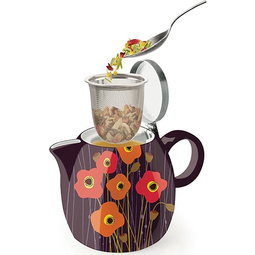Tea Forte PUGG Ceramic Teapot - Poppy Fields Photo [2]
