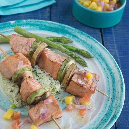 Grilled Salmon Kebabs Recipe Photo [3]