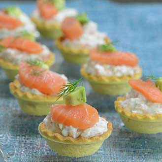 Mini Gravlax Smoked Salmon Tarts Appetizer Recipe