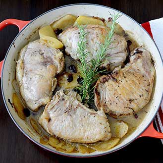 Braised Apple Cider Berkshire Kurobuta Pork Chops Recipe