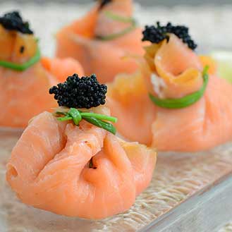 Smoked Salmon And King Crab Meat Pockets Recipe