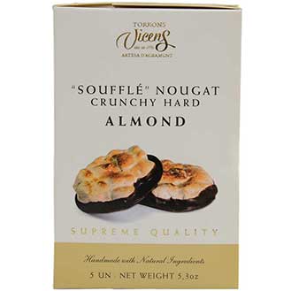 Almond Souffle Turron - Crunchy Hard Chocolate and Almond Nougat