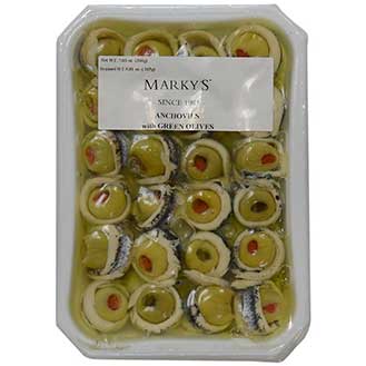 Anchovy Fillets with Green Olives