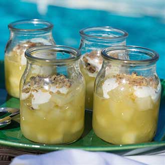 Apple Pie Shots with Pistachio Crumble Recipe