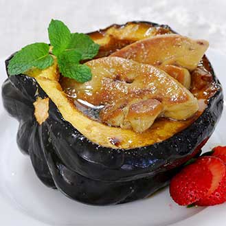 Foie Gras Stuffed Acorn Squash