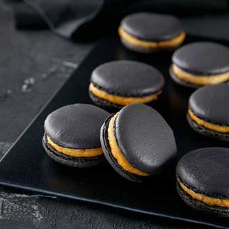French Black Macarons with White Chocolate Orange Ganache Recipe