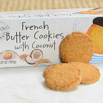 French Butter Cookies with Coconut