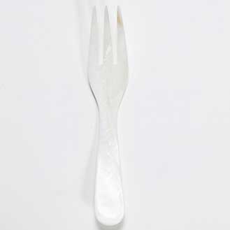 Fancy Hand Carved Mother of Pearl Caviar Serving Fork - 4.5 inches