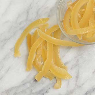 Candied Lemon Peels, Glazed