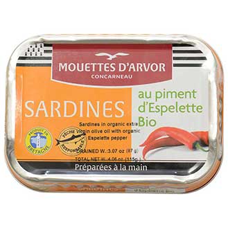 French Sardines in Olive Oil with Espelette Pepper