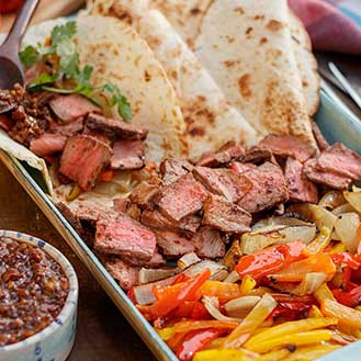 Mole Poblano Skirt Steak Fajitas Recipe