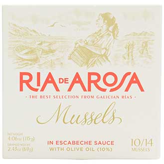 Ria de Arosa Mussels in Escabeche Sauce with Olive Oil