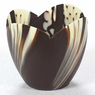 Marbled Chocolate Tulip Cup - 3 Inch