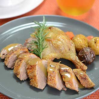 Roast Duck with New Potatoes and Peppercorn Sauce Recipe