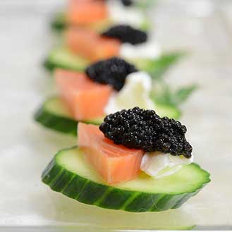 Smoked Salmon and Caviar Cucumber Canapes Recipe