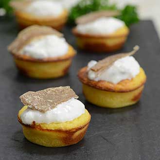 Truffled Stracciatella Mini Cornbread Appetizers Recipe