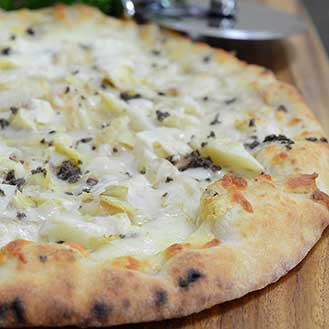 Artichoke and Black Italian Summer Truffles Pizza