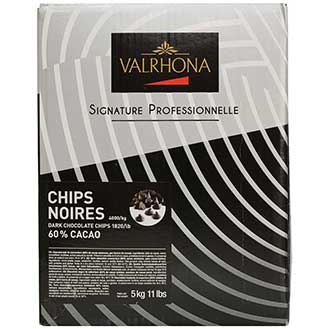 Valrhona Dark Chocolate Chips -  60%, 1820 count per lb