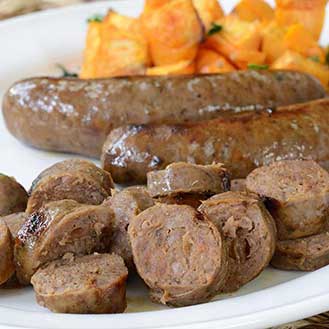 Venison Sausages with Blueberry and Merlot