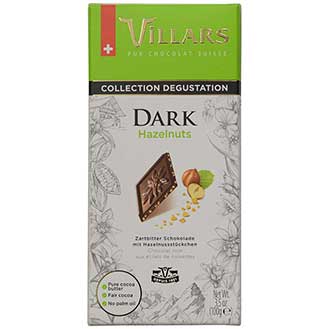 Villars Swiss Dark Chocolate with Hazelnuts
