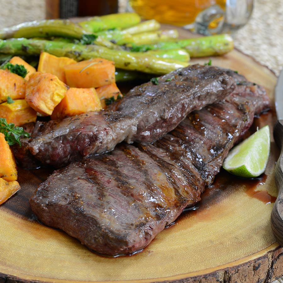 Grass Fed Beef Outside Skirt Steaks, Peeled, Boneless Gourmet Food Store