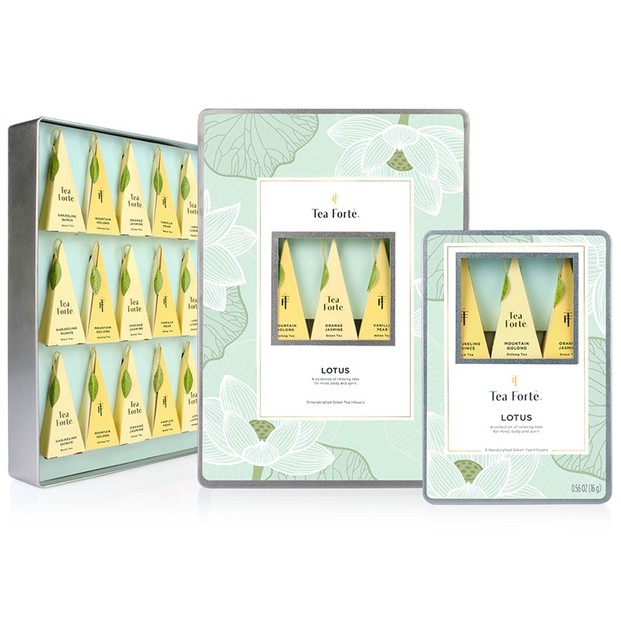 Tea Forte Lotus Collection Organic Soothing Stress Relief Tea Gift Set