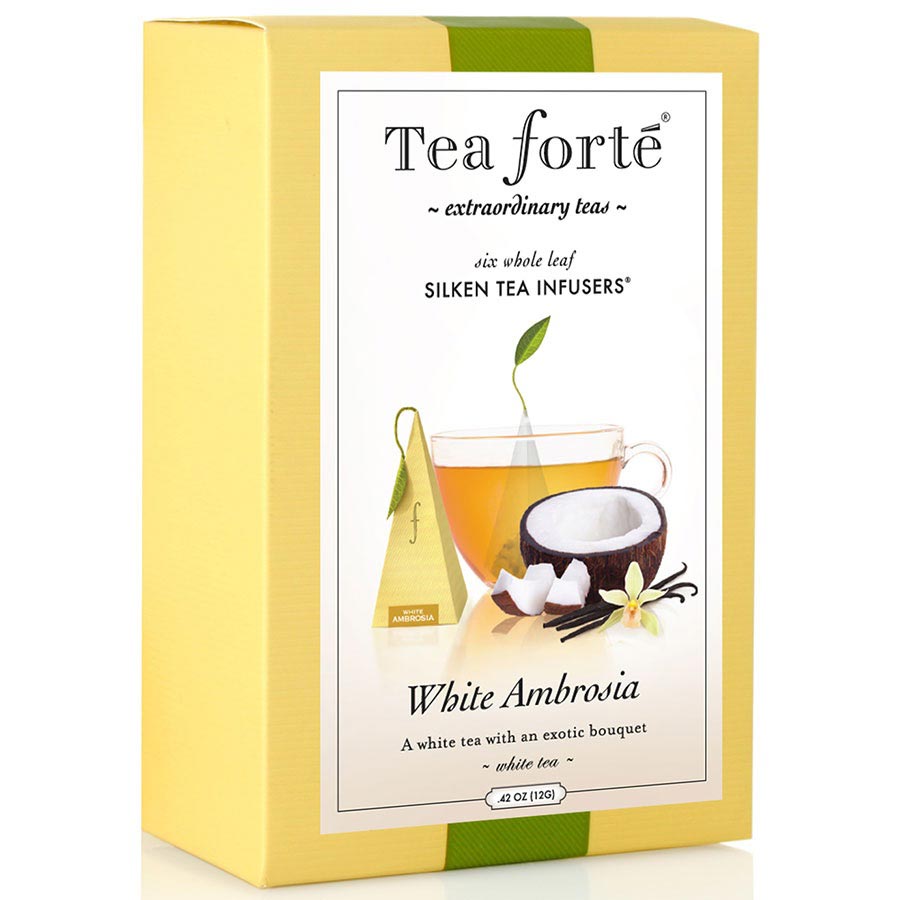 Tea Forte White Ambrosia Infusers Peony Vanilla Tea Bags