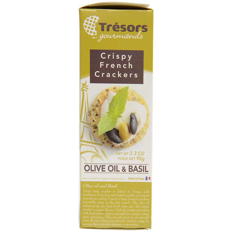 French Crispy Waffle Crackers with Olive Oil and Basil Gourmet Food Store