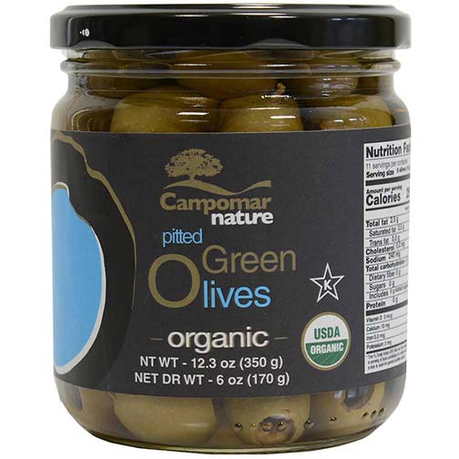Spanish Pitted Green Olives - Organic