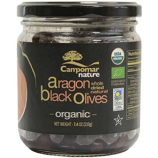 Spanish Whole Black Aragon Olives, Dried - Organic Photo [1]