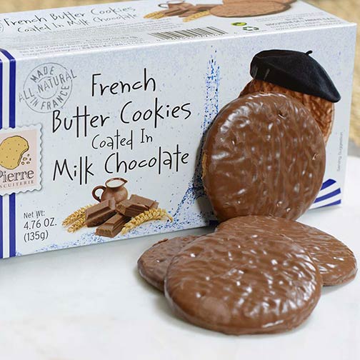 French Butter Cookies Coated in Milk Chocolate Photo [1]