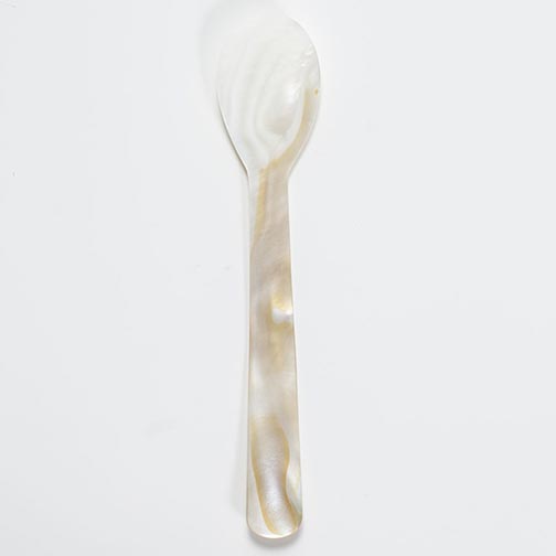 Fancy Hand Carved Mother of Pearl Caviar Serving Spoon - 4.5 inches Photo [1]