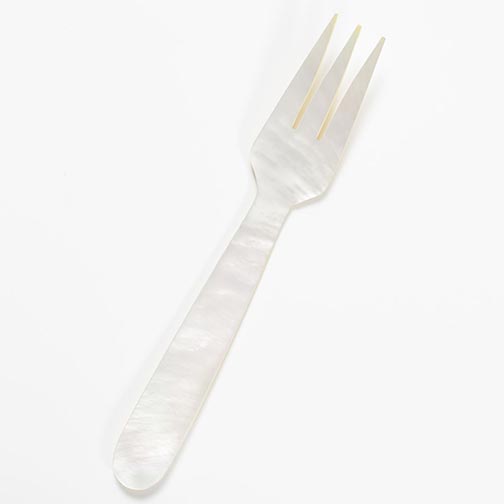 Hand Carved Mother of Pearl Caviar Serving Fork - 5 inches