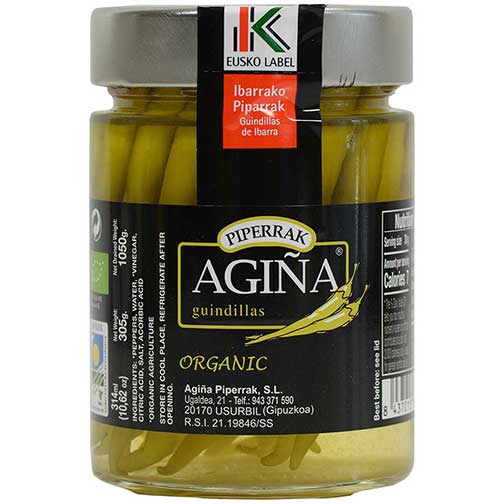 Basque Guindillas Peppers in Vinegar, Organic