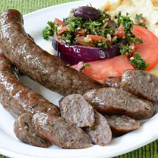 Lamb Sausage with Oregano, Roasted Garlic and White Wine Gourmet Food