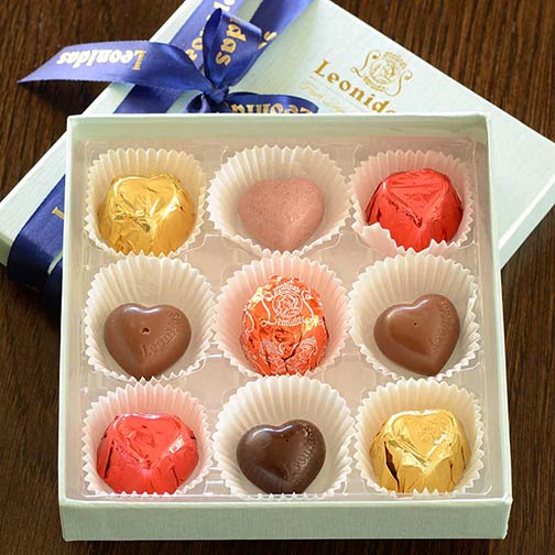 Leonidas 9 Piece Chocolates Assortment, Square Box Photo [1]