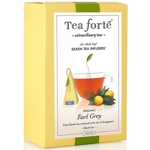 Tea Forte Earl Grey Black tea - Pyramid Box, 6 Infusers