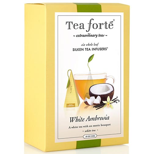 Tea Forte White Ambrosia White Tea - Pyramid Box, 6 Infusers Photo [1]