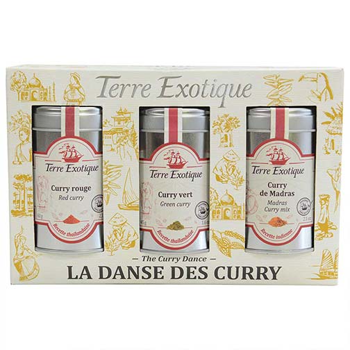 The Curry Dance Spice Set Madras Curry, Red Curry, Green Curry